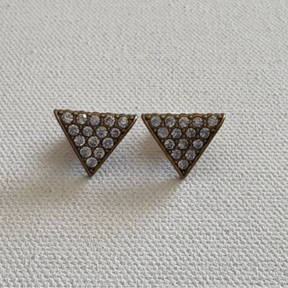 J Crew Crystal Triangle Earrings